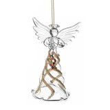 Ornament brad Craciun Inger sticla multicolora RI cm 5,5 x 4 x 9,5 H