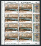 2011 , Lp 1905 c , Noul Bucuresti : Pasajul Basarab , minicoala 8 timbre +4 viniete - MNH