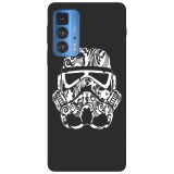 Husa compatibila cu Motorola Moto G22 model Stormtrooper face tattoo, Silicon, TPU, Viceversa, Transparent, Carcasa