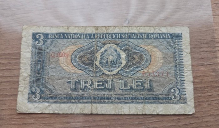 Bancnota 3 lei 1966