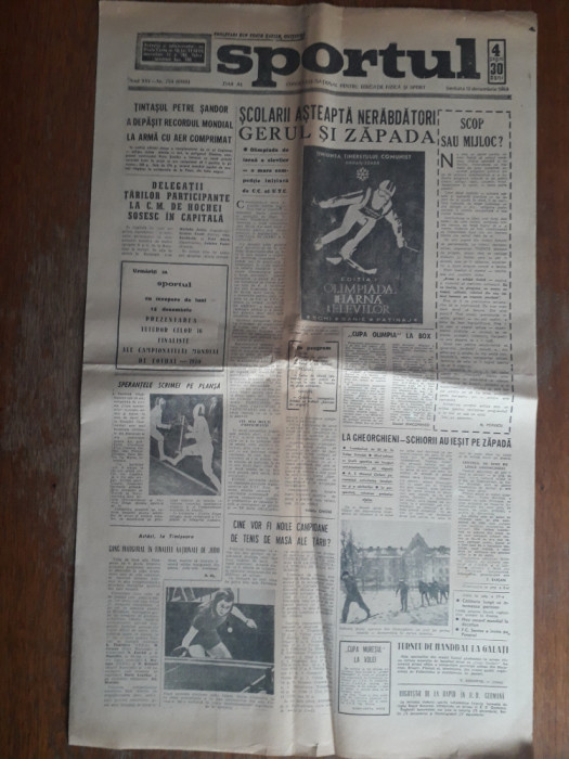 Ziarul Sportul 13 Decembrie 1969 / CSP