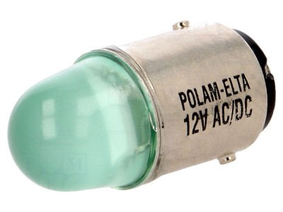 Lampă LED verde 12V BA15D foto