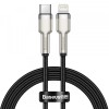 Cablu Date si Incarcare USB-C - Lightning Baseus Cafule Metal Series, 20W, 1m, Negru CATLJK-A01, Apple