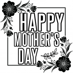 Sticker decorativ, Happy mother's day, Negru, 60 cm, 7353ST-5