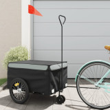 Remorca pentru biciclete, negru si gri, 45 kg, fier GartenMobel Dekor, vidaXL