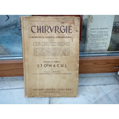 Chirurgie Semiotica, Clinica, Terapeutica , vol IV , Stomacul , Dr. I. Iacobovici , 1940 foto