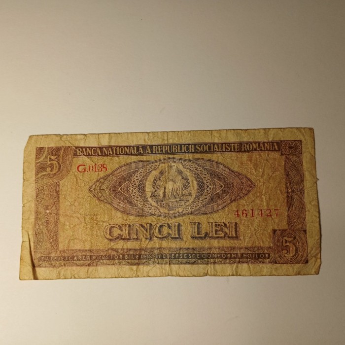 Di.03 Bancnota 5 lei 1966 circulata