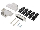 Conector D-Sub 25P Mamă 45&deg; Terminal Şurub Cabluri