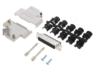 Conector D-Sub 25P Mamă 45&amp;deg; Terminal Şurub Cabluri foto