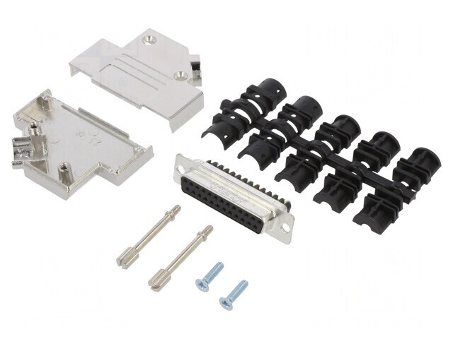 Conector D-Sub 25P Mamă 45&deg; Terminal Şurub Cabluri