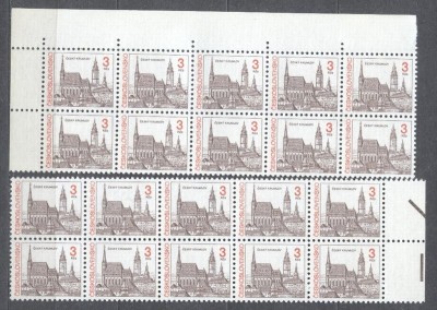 Czechoslovakia 1992 Definitives Castle x 20 in blocks MNH S.625 foto