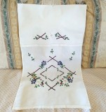 Stergar Vintage din bumbac cu broderie mecanica