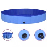vidaXL Piscină pentru c&acirc;ini pliabilă, albastru, 300 x 40 cm, PVC 92603