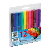 Carioci colorate lavabile cu varf subtire,12 culori set