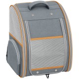 PawHut Rucsac pentru c&acirc;ini pliabil, rucsac pentru pisici cu ferestre din plasă, buzunare laterale, podea detașabilă p&acirc;nă la 5 kg, gri | Aosom Romania