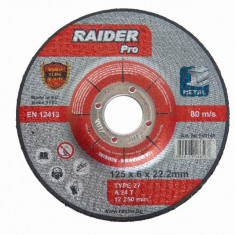 Disc abraziv pentru slefuit metal 230х6х22.2mm RAIDER