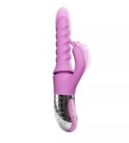 Vibrator Iepuras Mila, Vibratii, Rotatii, Impingere, Silicon, USB, Mov, 25.7 cm