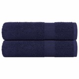 VidaXL Prosoape de m&acirc;nă 2 buc Bleumarin 50x100 cm 360 g/m&sup2; 100% bumbac