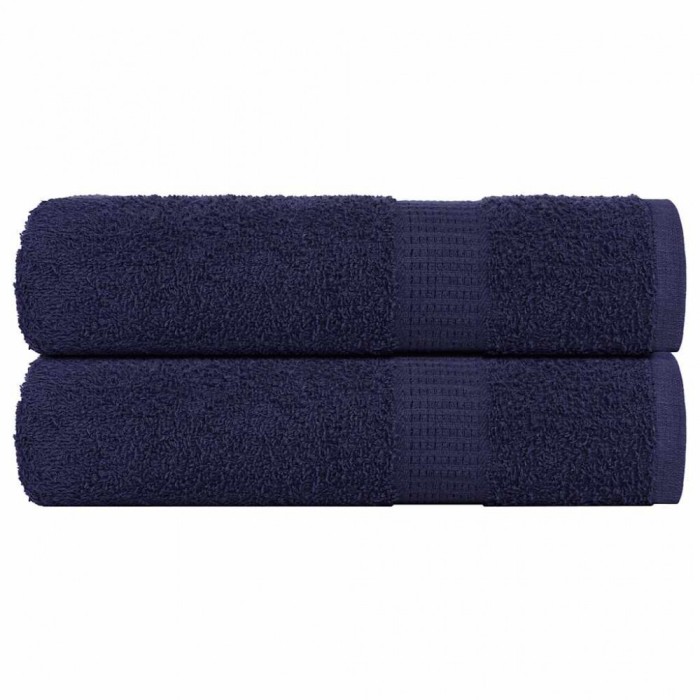 vidaXL Prosoape de m&acirc;nă 2 buc Bleumarin 50x100 cm 360 g/m&sup2; 100% bumbac 136782