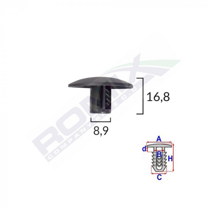 Clips Tapiterie Pentru Citroen/Renault - Negru Set 10 Buc 133051 10556-RMX