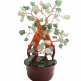 Copac cu pietre semipretioase Aventurin, piatra norocului, ghiveci 16 cm cristal verde