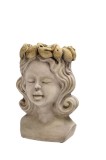 Cumpara ieftin Ghiveci flori piatra maro 17,5 x 15 x 25 cm