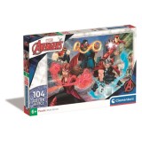 Puzzle Avengers cu sclipici Clementoni, 104 piese - SuperColor, 33,5x23,5 cm