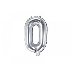 Balon folie metalizata litera O, argintiu, 35cm foto