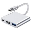 Hub Adaptor Multiport 3 in 1, USB-C, USB 3.1, HDMI 4K, Plug&amp;Play, 10 Gbps, Chipset 1.4 Suport 3D, Docking Station pentru Laptop, Tableta, Portabil, di