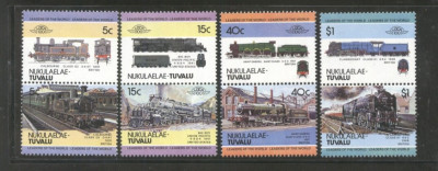 Tuvalu Nukulaelae 1984 Trains Railways 4 pairs Mi.1-8 MNH S.755 foto