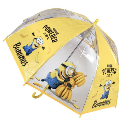 Umbrela transparenta copii - Minions Powered by Bananas foto