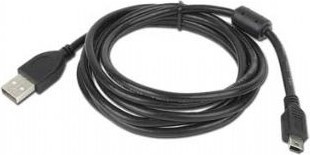 CABLU alimentare si date GEMBIRD, pt. smartphone, USB 2.0 (T) la Mini-USB 2.0 (T), 1.8m, premium, conectori auriti, negru, &amp;quot;CCF-USB2-AM5P-6&amp;quot; (timbru v foto