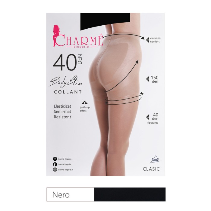 GAT65-1 Ciorapi Charme modelatori cu push-up 40/100 DEN