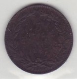 Moneda Romania 1867, 5 Bani Heaton - Numismatica Romaneasca