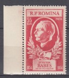 ROMANIA 1954 LP 366 CENTENARUL VICTOR BABES SERIE STARE MNH