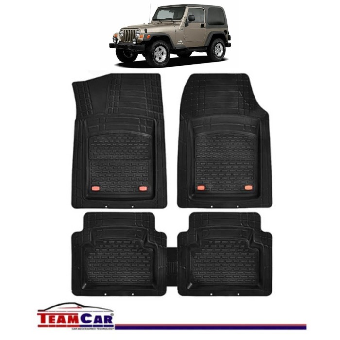 Covorase Auto TeamCar&reg; Tip Tavita Compatibile Jeep Wrangler TJ (1997&ndash;2006) Negru Material Rezistent