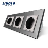Cumpara ieftin Priza tripla Livolo cu rama din sticla SmartElectro IntelligentHouse