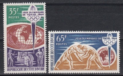 Coasta de Fildes 1964 - Jocurile Olimpice - Tokyo, MNH foto