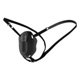 Ham cu vibrator PRETTY LOVE Carter, cu curele reglabile și vibrator bullet detașabil, 12 funcții de vibrație, negru