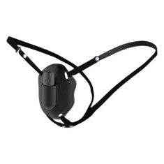 Ham cu vibrator PRETTY LOVE Carter, cu curele reglabile și vibrator bullet detașabil, 12 funcții de vibrație, negru