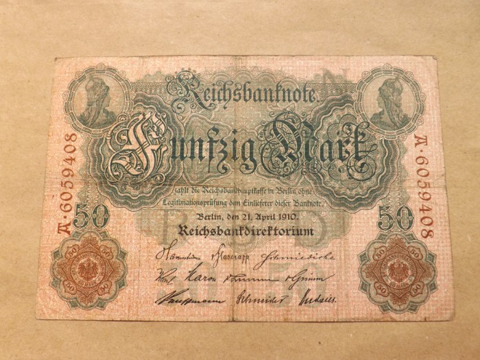 Germania 50 Mark 21.04.1910. (Underprint letter N) - Seria A 6059408