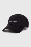 Tommy Jeans șapcă de baseball din bumbac culoarea negru, cu imprimeu, AM0AM11341
