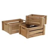 Cumpara ieftin Set 3 cutii depozitare lemn maro 26 x 18 x 13 cm, 31 x 23 x 14 cm, 36 x 28 x 15 cm