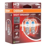 Becuri halogen auto H3 Osram Night Breaker Laser 12V 55W, set 2