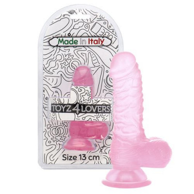 Dildo Realistic Roz Transparent, cu scrot, 13 cm x 2,5 cm foto