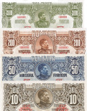 Romania 10 ,50, 200, 2000 lei - 1920 Emisiuni Ferdinand - Reproduceri