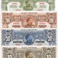 Romania 10 ,50, 200, 2000 lei - 1920 Emisiuni Ferdinand - Reproduceri