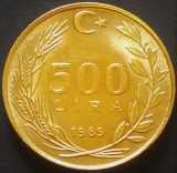 Cumpara ieftin Moneda 500 LIRE - TURCIA, anul 1989 * cod 1178 = A.UNC