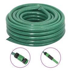 vidaXL Furtun de grădină cu set de racorduri, verde, 0,75&quot;, 50 m, PVC 154384