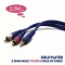 Cablu audio Jack 3.5 mm la 2x RCA 1.5m aurit